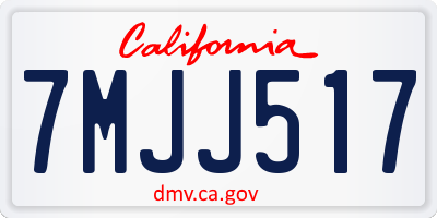 CA license plate 7MJJ517