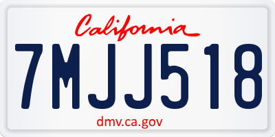 CA license plate 7MJJ518