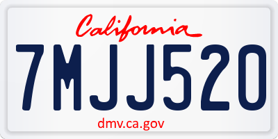 CA license plate 7MJJ520