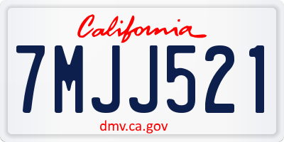 CA license plate 7MJJ521