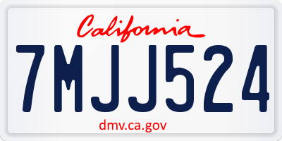 CA license plate 7MJJ524