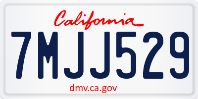 CA license plate 7MJJ529
