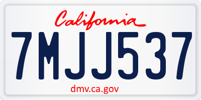 CA license plate 7MJJ537