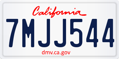 CA license plate 7MJJ544