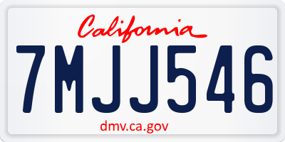 CA license plate 7MJJ546