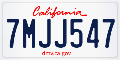 CA license plate 7MJJ547