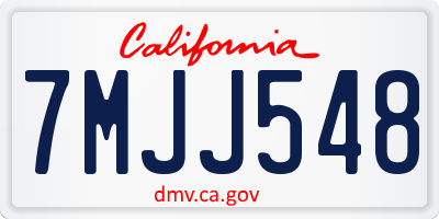 CA license plate 7MJJ548