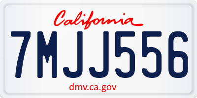 CA license plate 7MJJ556