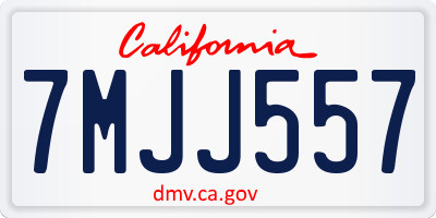 CA license plate 7MJJ557
