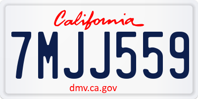 CA license plate 7MJJ559