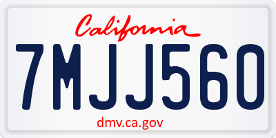 CA license plate 7MJJ560