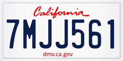 CA license plate 7MJJ561