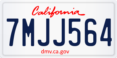 CA license plate 7MJJ564
