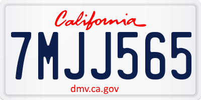 CA license plate 7MJJ565