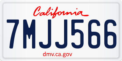 CA license plate 7MJJ566