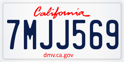CA license plate 7MJJ569
