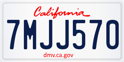 CA license plate 7MJJ570
