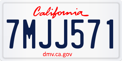 CA license plate 7MJJ571