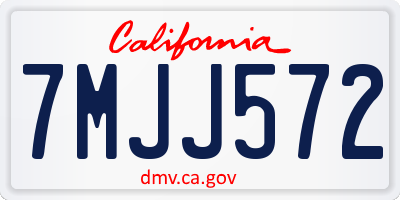 CA license plate 7MJJ572
