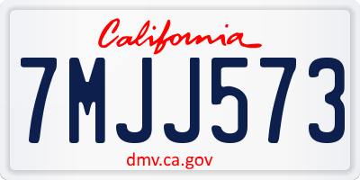 CA license plate 7MJJ573