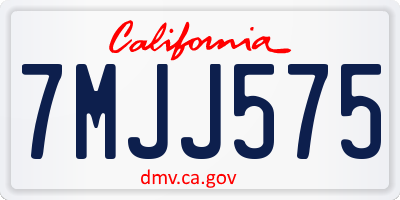 CA license plate 7MJJ575