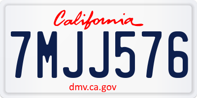 CA license plate 7MJJ576