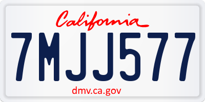 CA license plate 7MJJ577