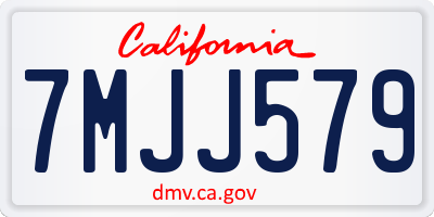 CA license plate 7MJJ579