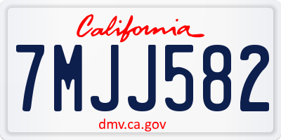 CA license plate 7MJJ582
