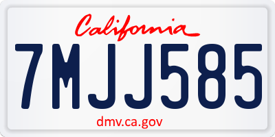 CA license plate 7MJJ585