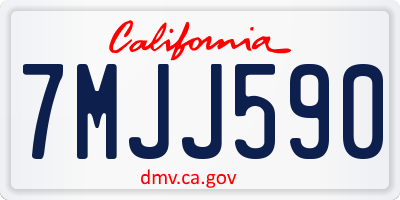 CA license plate 7MJJ590