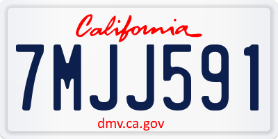 CA license plate 7MJJ591