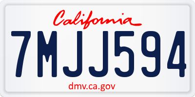 CA license plate 7MJJ594