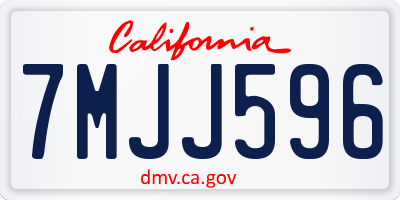 CA license plate 7MJJ596