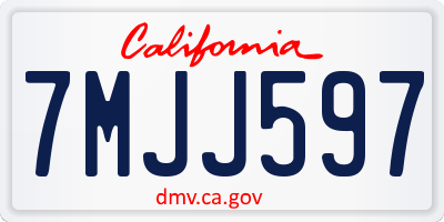 CA license plate 7MJJ597