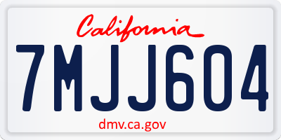 CA license plate 7MJJ604