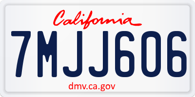 CA license plate 7MJJ606