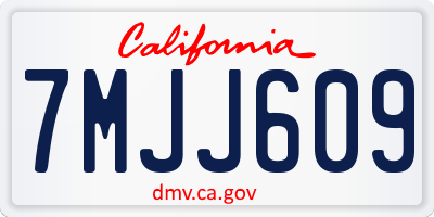 CA license plate 7MJJ609