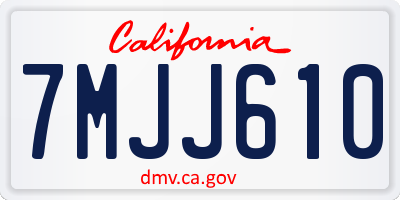 CA license plate 7MJJ610