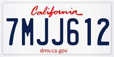 CA license plate 7MJJ612