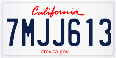 CA license plate 7MJJ613