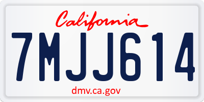 CA license plate 7MJJ614