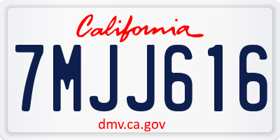 CA license plate 7MJJ616