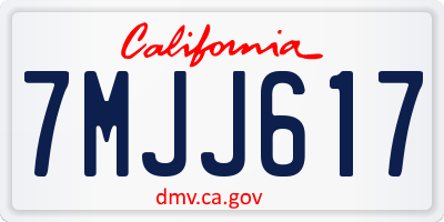 CA license plate 7MJJ617