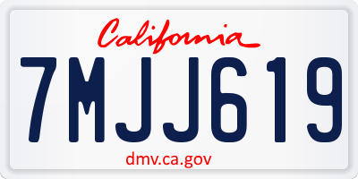 CA license plate 7MJJ619