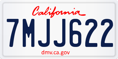 CA license plate 7MJJ622