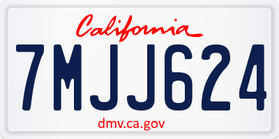CA license plate 7MJJ624