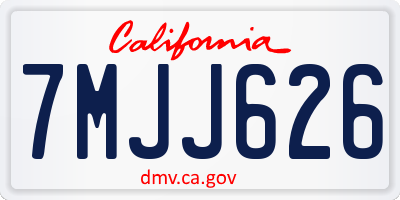 CA license plate 7MJJ626