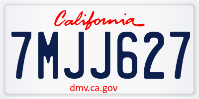 CA license plate 7MJJ627