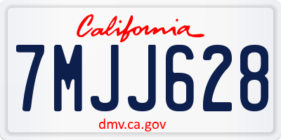 CA license plate 7MJJ628